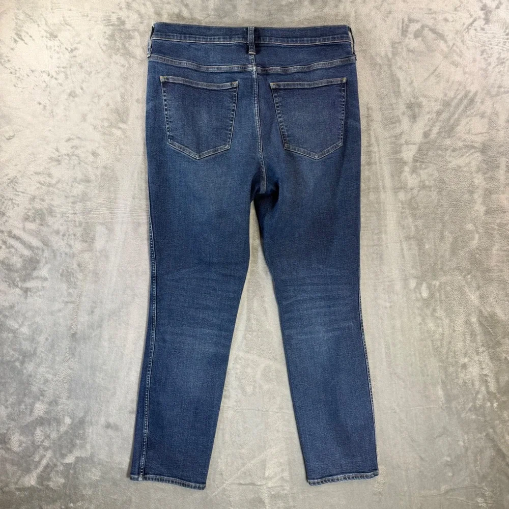 J‎ Crew Vintage Straight Jeans Women's Size 32T Blue Dark Wash Denim